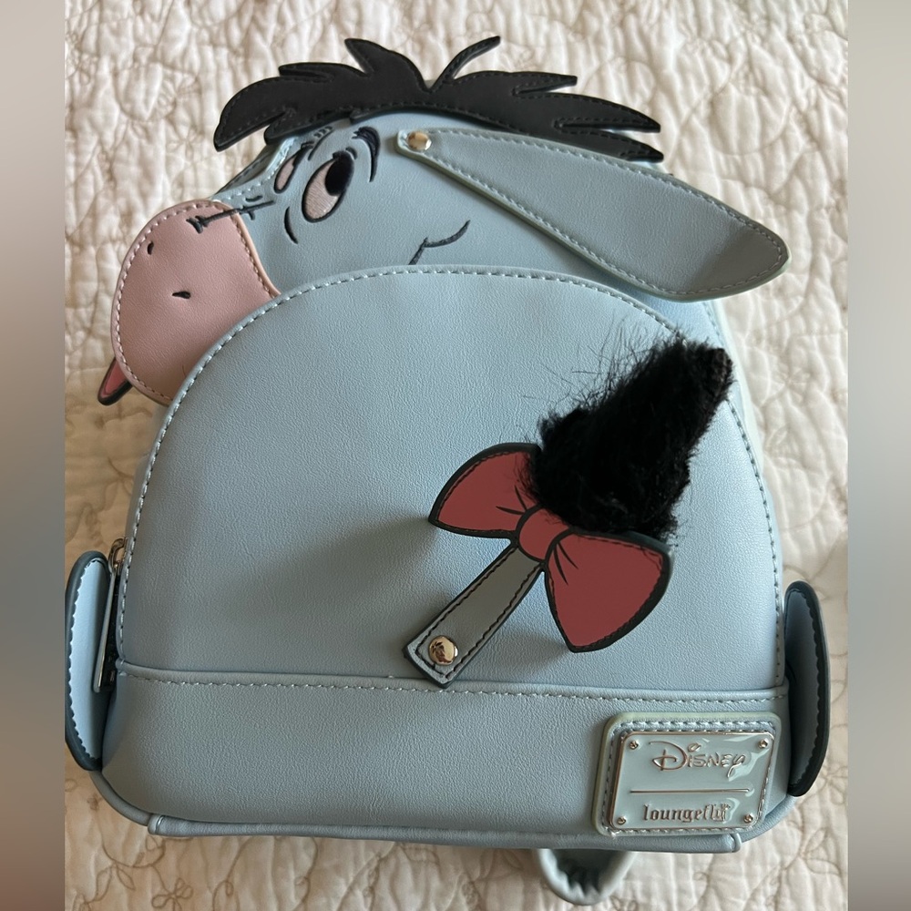 Loungefly Disney Eeyore Kids Backpack - Light Blue and Pink